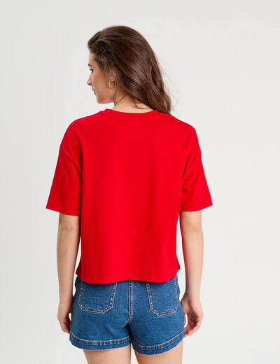 T-shirt manches courtes rouge femme