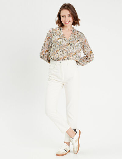 Blouse manches longues blanc femme
