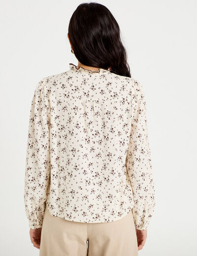 Chemise droite manches longues multicolore femme
