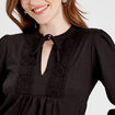 Blouse manches longues noir femme