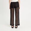 Pantalon dentelle large noir femme