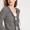 Blouse avec noeuds noir femme