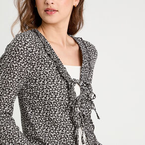 blouse avec noeuds noir femme Blouse avec noeuds noir femme