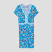 Robe droite manches courtes bleu clair femme