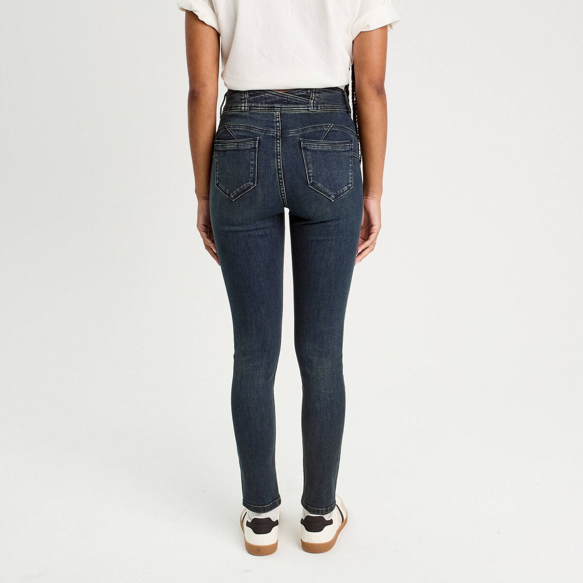 Jeans slim push-up denim blue black femme