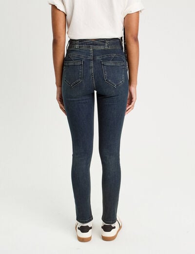 Jeans slim push-up denim blue black femme
