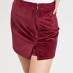 Jupe-short en velours bordeaux femme