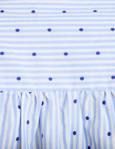 Chemise coupe ample manches 3/4 bleu femme