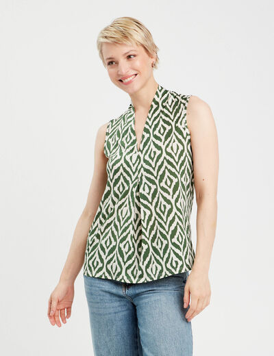 Blouse sans manches blanc femme