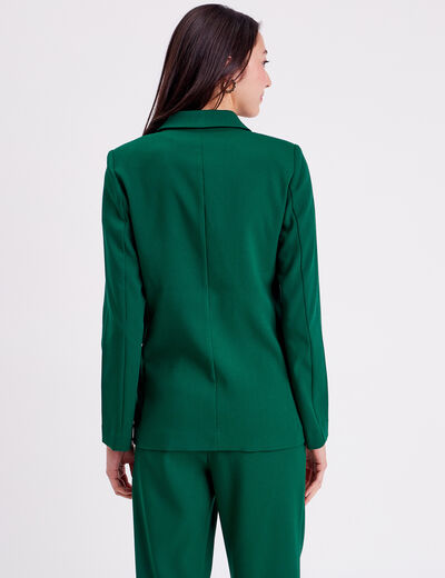 Veste esprit blazer droite vert foncé femme