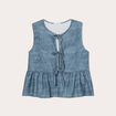 Blouse avec noeuds bleu femme