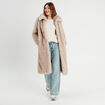 Manteau fausse fourrure sable femme