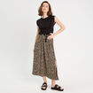 Jupe longue évasée beige femme