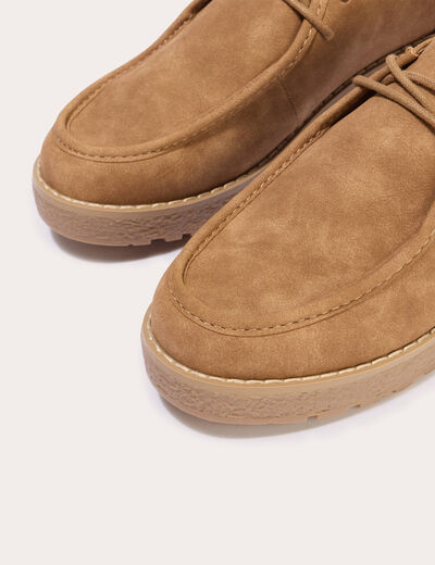 Chaussures aspect daim camel femme