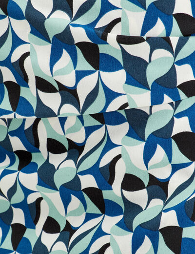 Jupe droite drapée bleu femme
