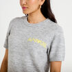 Pull ample manches courtes gris clair femme