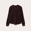 Blouse manches longues marron foncé femme