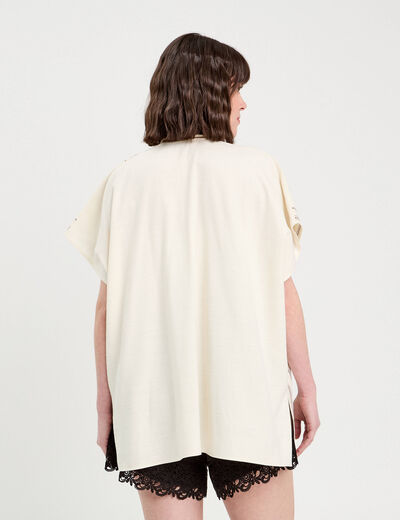 Paréo de plage brodé blanc femme