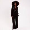 Veste col tailleur manches longues noir femme