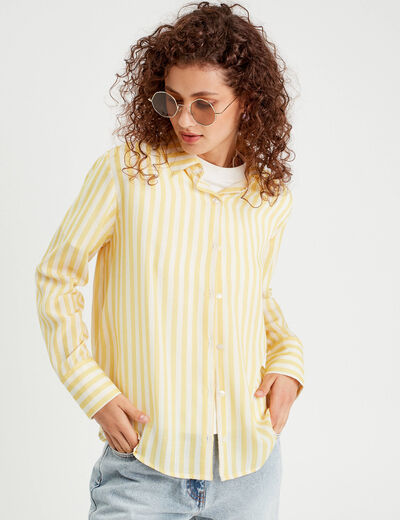 Chemise manches longues jaune femme