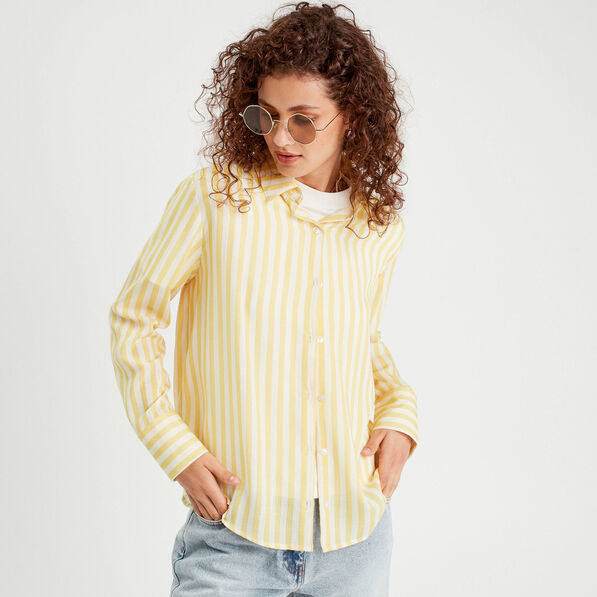 chemise manches longues jaune femme Chemise manches longues jaune femme