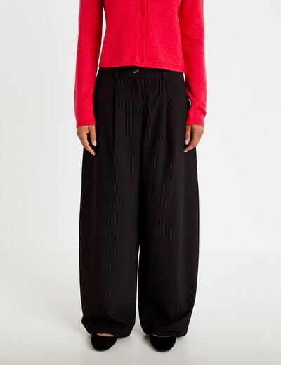 Pantalon barrel taille standard noir femme