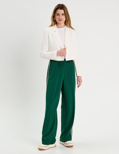 Veste blazer courte ecru femme