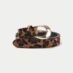 Ceinture fine en fausse fourrure marron femme