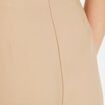 Pantalon large boutons beige femme