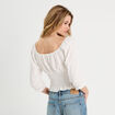 Blouse manches 3/4 blanc femme