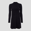 Robe pull droite avec poches noir femme