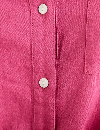 Blouse col V manches 3/4 vieux rose femme