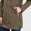 Parka réversible à capuche vert kaki femme