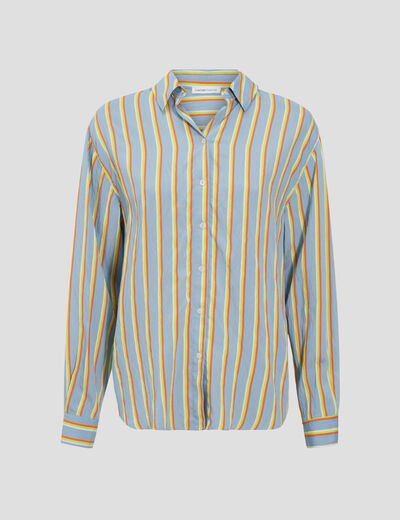 Chemise à manches longues bleu femme