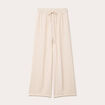 Pantalon large fluide ecru femme