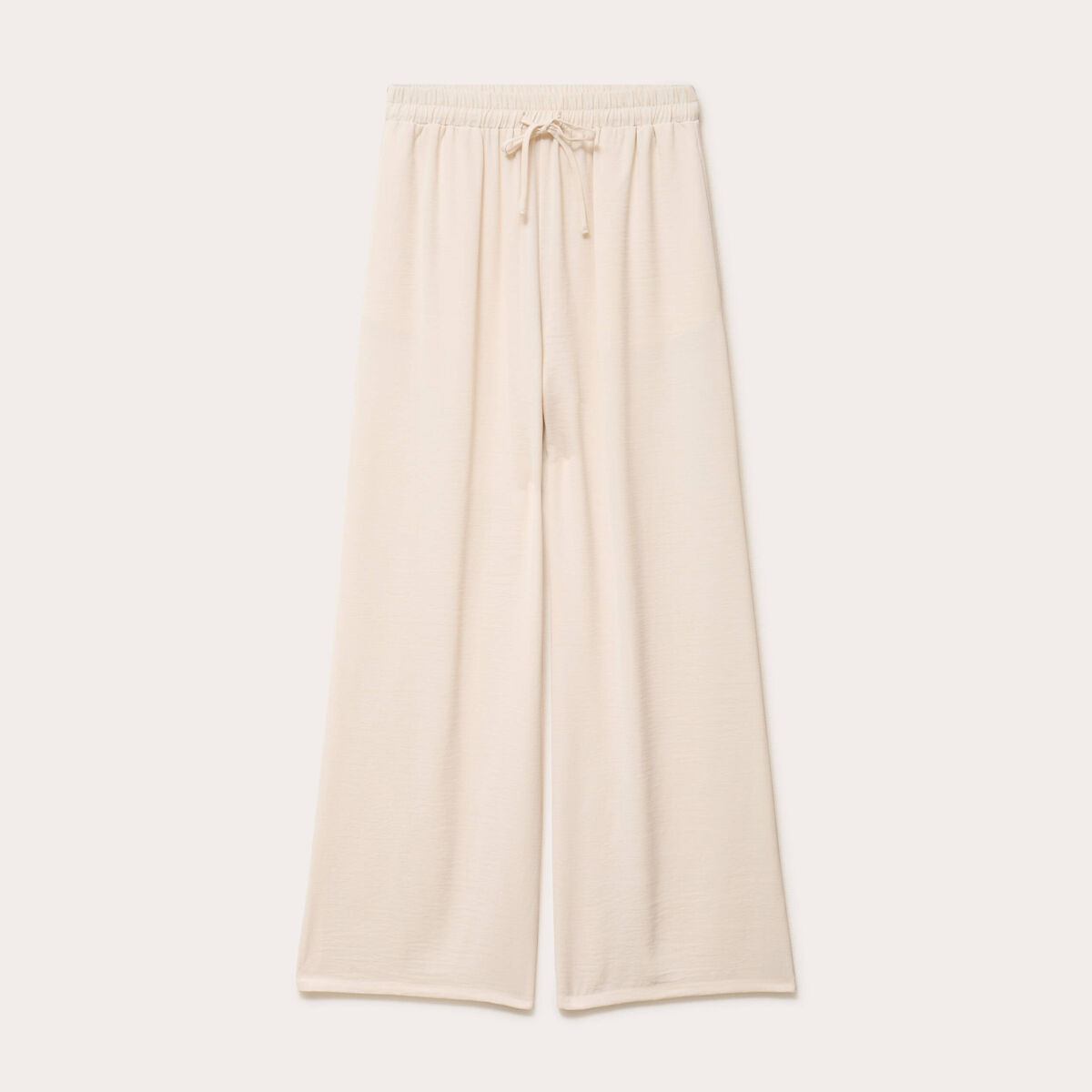 Pantalon large fluide ecru femme