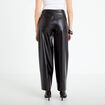 Pantalon barrel taille haute similicuir noir femme
