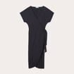 Robe midi portefeuille noir femme