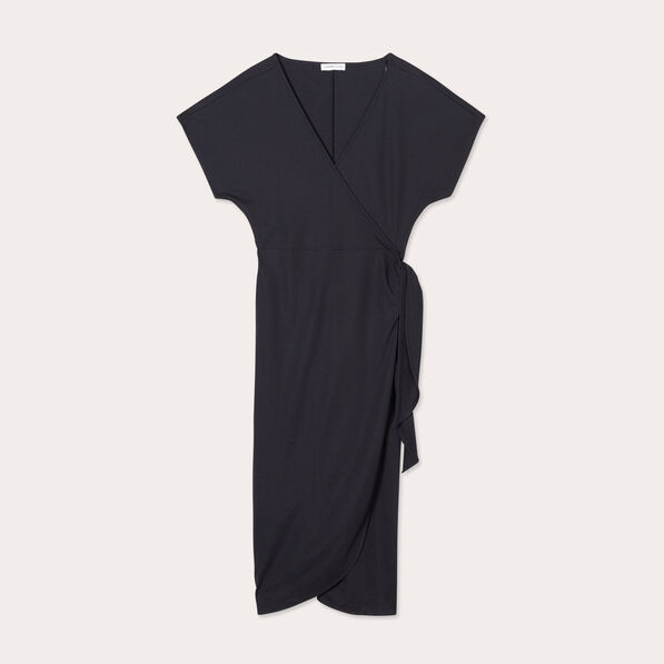 robe midi portefeuille noir femme Robe midi portefeuille noir femme