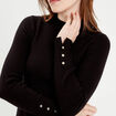 Robe pull évasée col montant noir femme