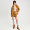 Surchemise suédine camel femme