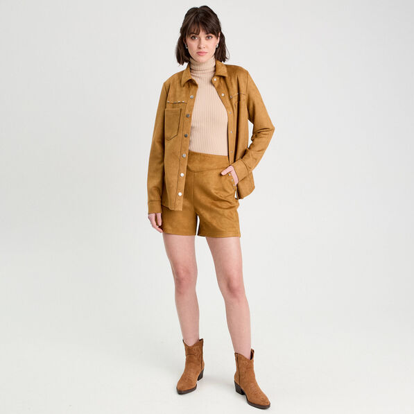 surchemise suedine camel femme Surchemise suédine camel femme