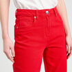 Jeans droit 5 poches rouge femme