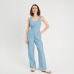 Combinaison pantalon droite bleu gris femme