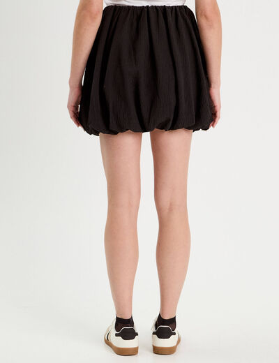 Jupe évasée effet boule noir femme
