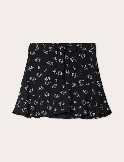 Jupe-short évasée noir femme