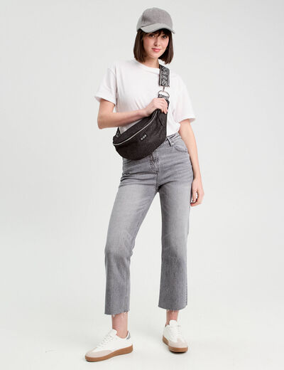 Jeans flare 7/8ème denim gris femme