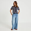 Gilet manches courtes bleu femme
