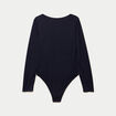 Body thermique col rond manches longues bleu marine femme