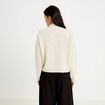 Pull col montant manches longues ivoire femme